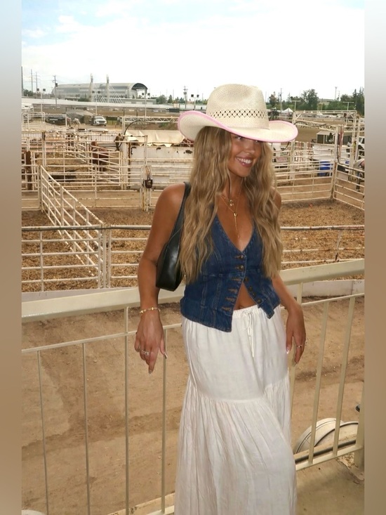 Tony Lama Accessories - Tony Lama Straw Cowboy Hat with Pink Trim
